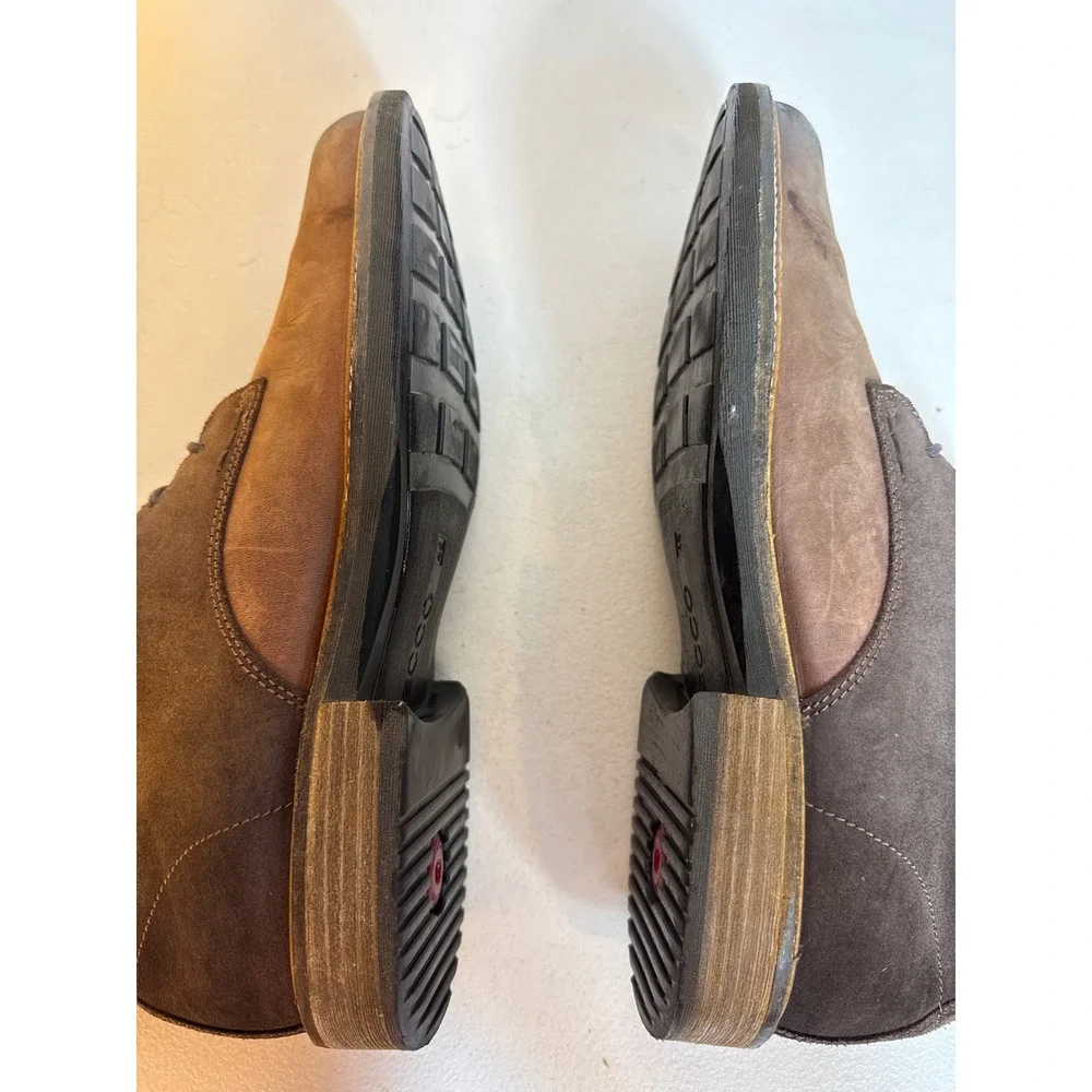 ECCO Mens Turn GTX Chukka Boots Brown Leather Suede Lace Up Ankle Boots Sz 13